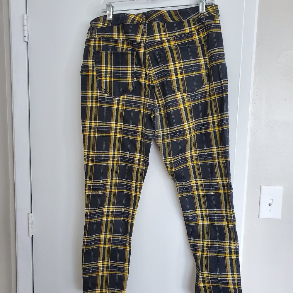 Plaid Denim Pants